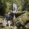 Tourists enjoying Mathinna Falls