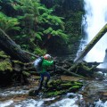 Enjoying the waterfall